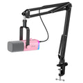 Kit de microfone gamer FIFINE USB/XLR com entrada para fone de ouvido/RGB/braço de braço, conjunto de microfone dinâmico para PC PS5/4 Mixer AmpliGame Branco-AM8TW