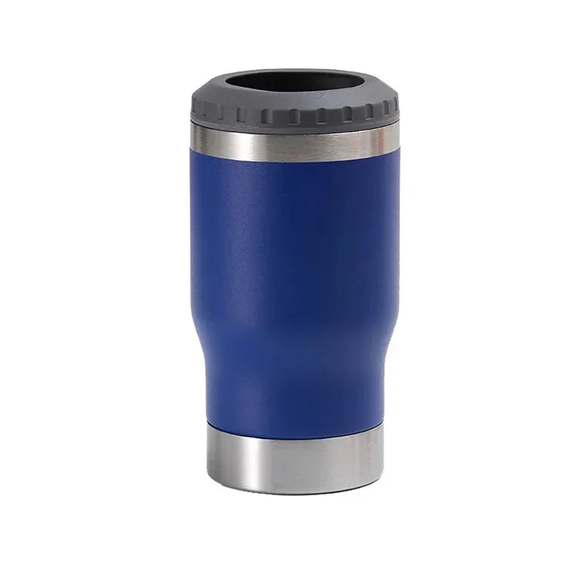 Copo Térmico 400ml ou suporte para cerveja de lata ou garrafa em aço inoxidável - 5x1 (Copo térmico / Latinha 350ml / Lata Alta 400mL / Barrigudinha / Long Neck e Com Abridor de Garrafa)