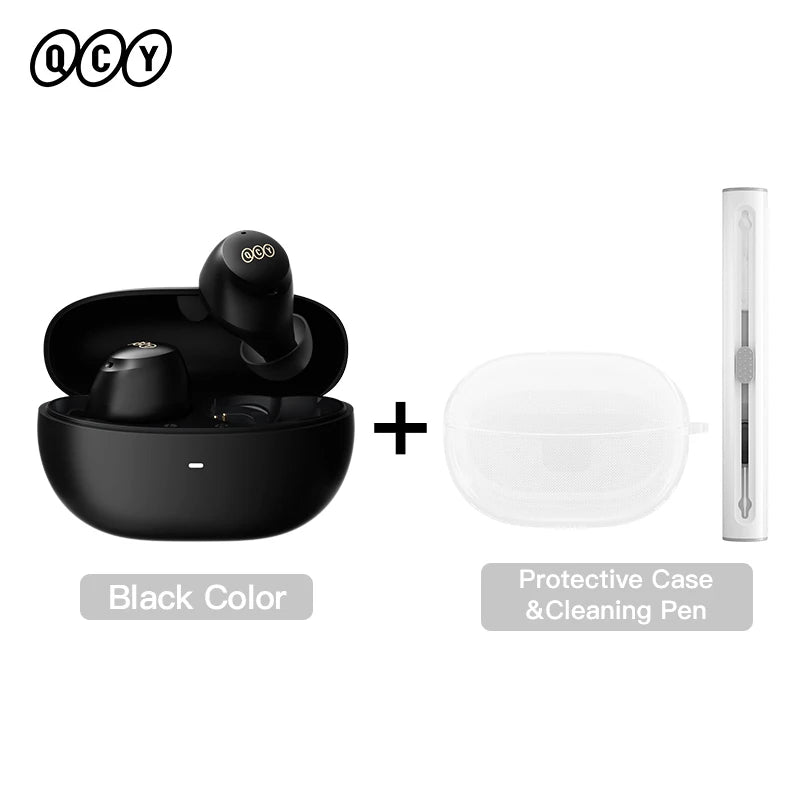 Fones de ouvido sem fio QCY HT07 ANC com cancelamento de ruído de 40 dB TWS, 6 microfones, chamada AI HD, Bluetooth 5.2, reprodução de 32 horas