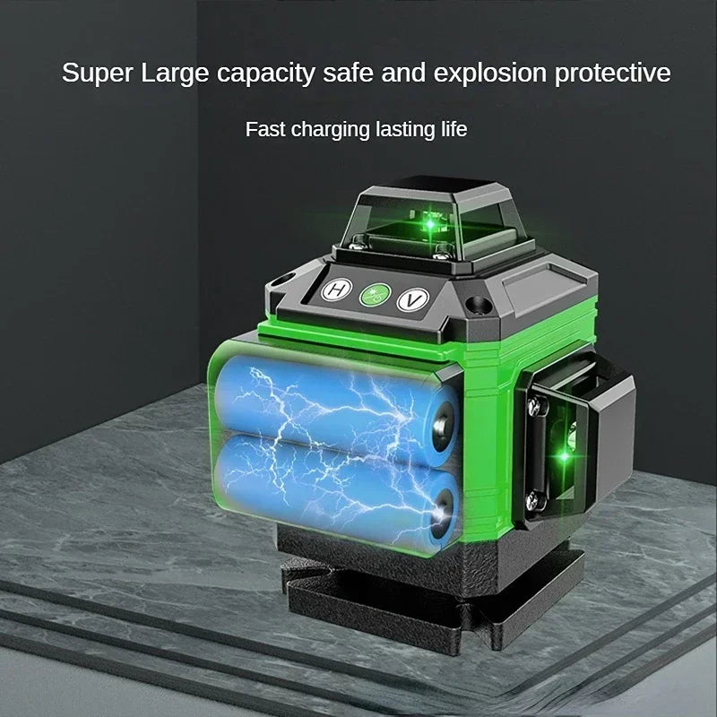 Nível laser de 2 baterias 8/12/16 linhas luz verde linha automática de alta precisão enviado do armazém do Brasil isento de impostos