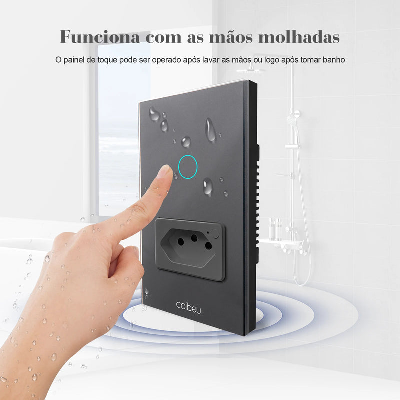 Interruptor Inteligente Tuya Compatível Alexa, Smart Switch com Neutro, APP e WiFi por Toque,