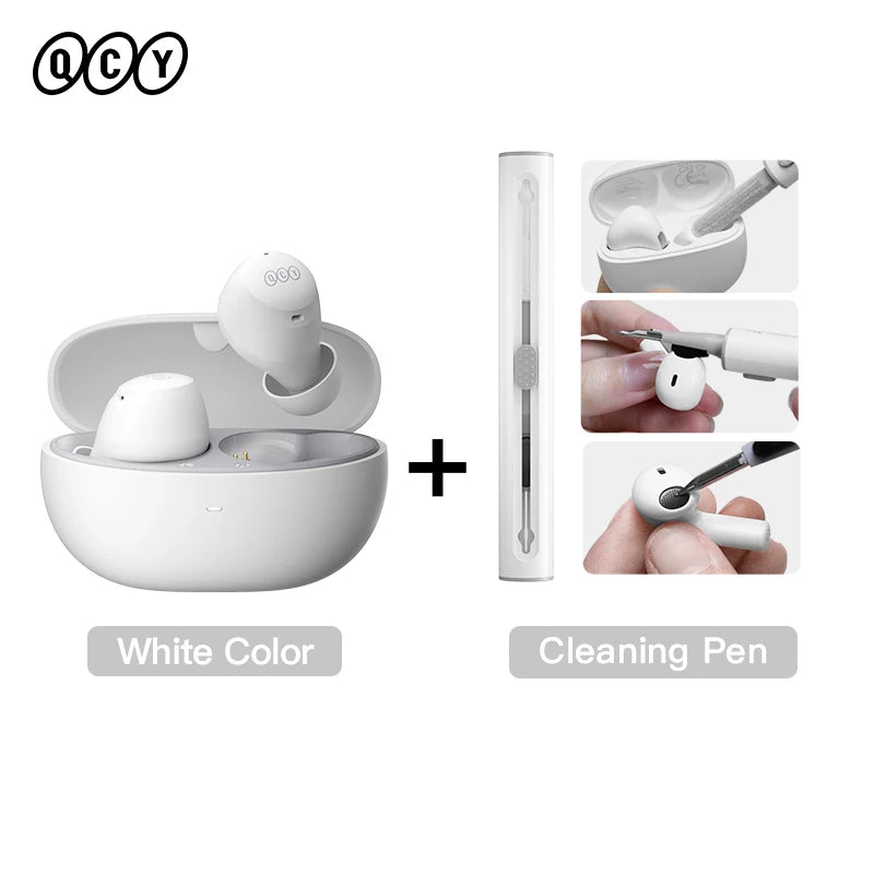 Fones de ouvido sem fio QCY HT07 ANC com cancelamento de ruído de 40 dB TWS, 6 microfones, chamada AI HD, Bluetooth 5.2, reprodução de 32 horas