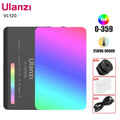 Luz de vídeo Ulanzi VL120 RGB branca de cor total, 2500K-9000K, LED para fotografia, luz de preenchimento para câmera, luz para vlog ao vivo, luz de preenchimento ajustável.