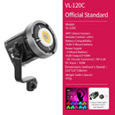 Ulanzi VL-120Bi VL-120C 120W V-Mount COB Luz sem fio Controle por aplicativo 2700K-6500K Luz de vídeo para fotografia de vídeo de esquete