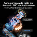 Fone de ouvido sem fio QCY HT05 ANC com cancelamento de ruído de 40 dB, Bluetooth 5.2, 6 microfones, ENC HD, chamada, TWS, modo de transparência