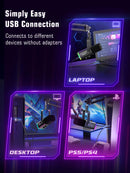 Kit de microfone dinâmico XLR FIFINE com braço articulado para mixer, conjunto de microfone USB para jogos com RGB, controle de volume para PC PS5/4 AmpliGame AM8T