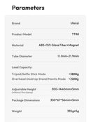 Tripé para celular Ulanzi TT88 de 1,44 m com braçadeira magnética e extensão remota sem fio para transmissão ao vivo e vlog