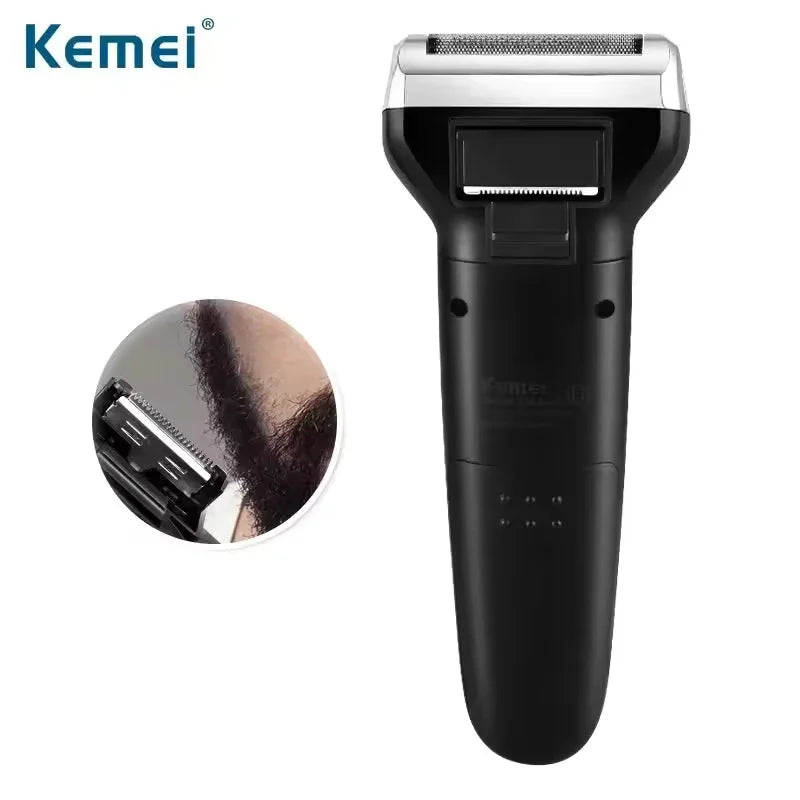 Barbeador e Aparador de Pelos de Nariz Elétrico Kemei KM-6558 Multi Funcional Impermeável 3 em 1