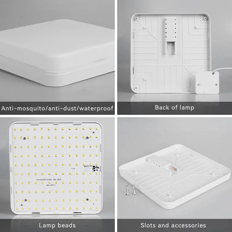 Luminária de teto LED 110V 220V à prova d'água, moderna, 20W/30W/40W/50W para sala de estar, quarto, banheiro e cozinha
