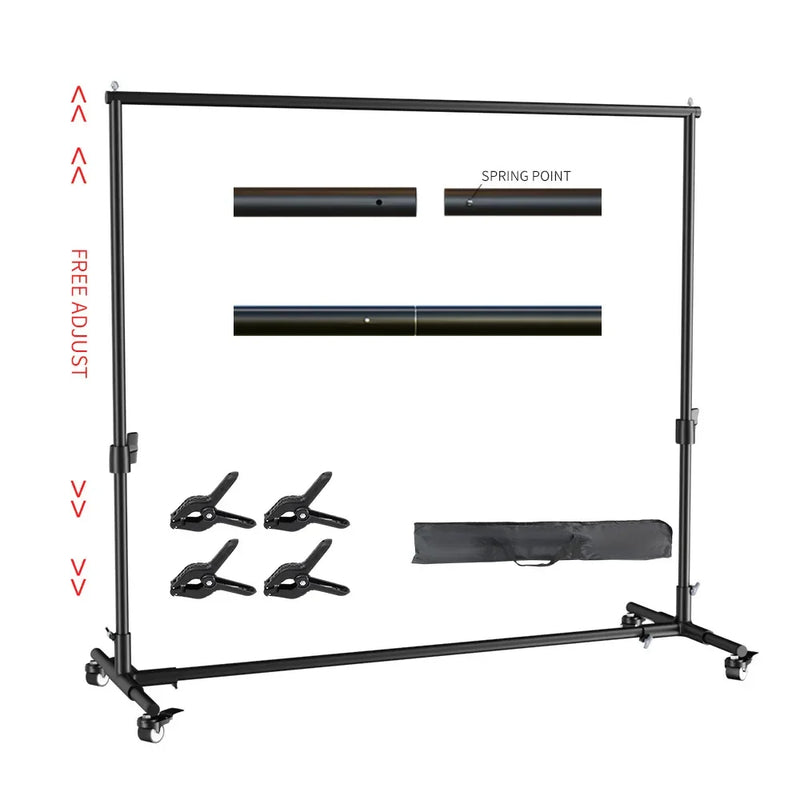 SH Fotografia Fundo Suporte de Fundo Kit de Suporte de Tela de Quadro com Estojo de Transporte para Estúdio de Fotografia e Vídeo de Musselina