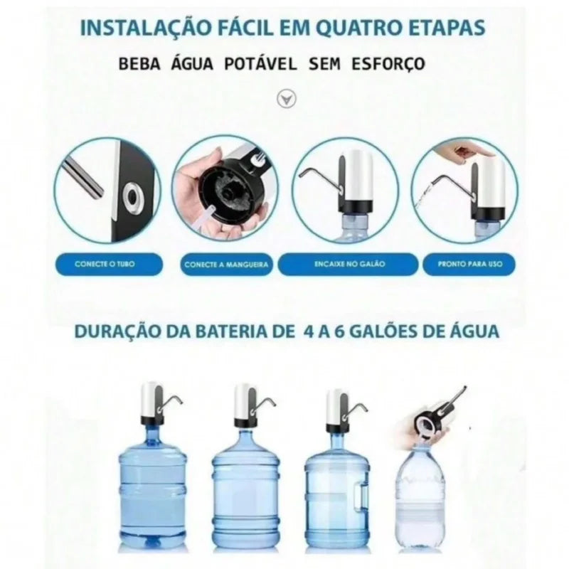 Bomba d'água de mesa com carregamento USB, dispensador automático de água, chaleira portátil, para acampamento ao ar livre
