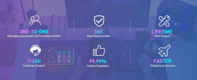 Interface de áudio para jogos MAONO G1 NEO, efeitos sonoros personalizados, mixer de áudio, streaming com microfone XLR para voz de jogos