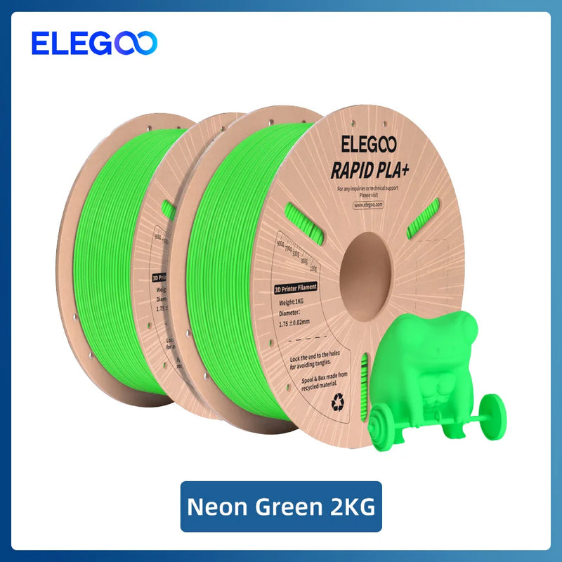 Filamento ELEGOO RAPID PLA+ de 1,75 mm, filamento para impressora 3D, suporta velocidade de impressão de 30-600 mm/s, compatível com a maioria das impressoras 3D FDM