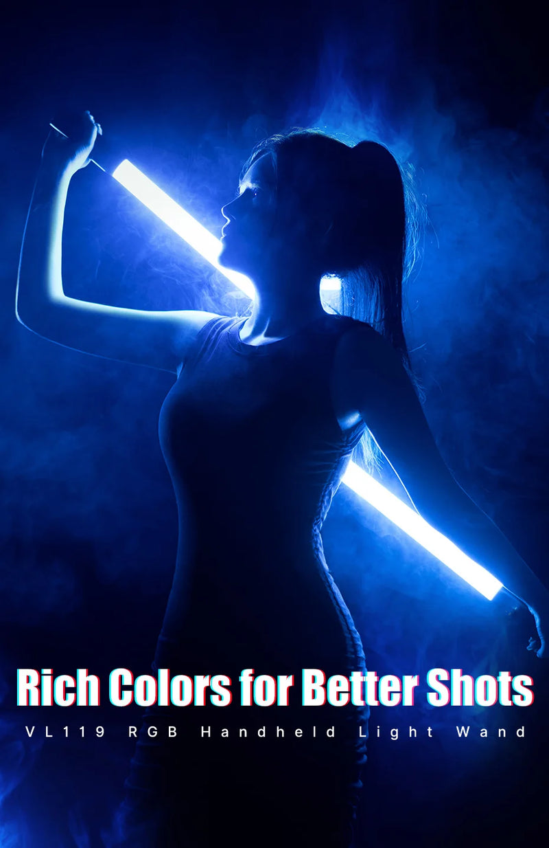 Ulanzi i-Light VL119 RGB Bastão de luz portátil LED RGB 2500-9000K - Iluminação fotográfica Tubo magnético Luz para vídeo Vlog