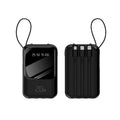 Carregador Portátil de Energia de Carregamento Rápido de 20 W e 10000 mAh com Saída Universal e 3 Cabos