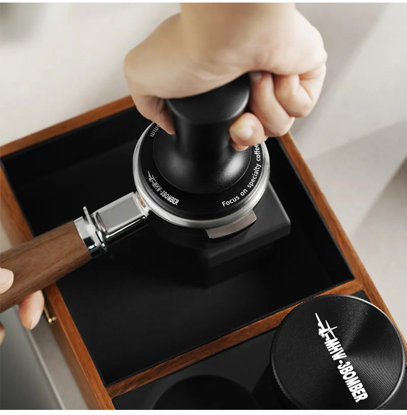 MHW-3BOMBER Compactador de café 51/53,35/58,35 mm 2 molas Compactador de café expresso Base de rosca de aço inoxidável Acessórios para café de barista doméstico