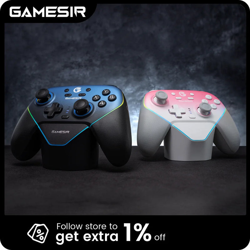 Controle sem fio GameSir Super Nova Switch com dock de carregamento, joystick de PC com efeito Hall para Nintendo Switch 2, iPhone e Android