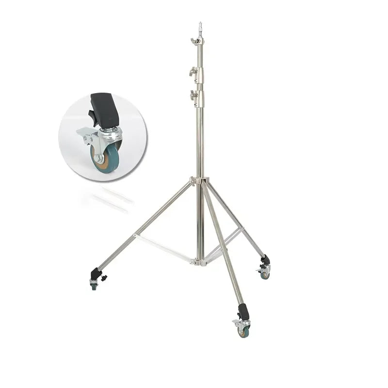 Tripé superestável de 2,9 m, grande, dobrável, suporte de luz, estrutura de elevação, rodas, fotografia, softbox, estúdio fotográfico, aço inoxidável