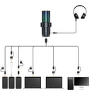 Microfone para jogos USB Comica Uni Pro com botão de cancelamento de ruído/RGB/balanço de ganho e microfone condensador para streaming de podcast