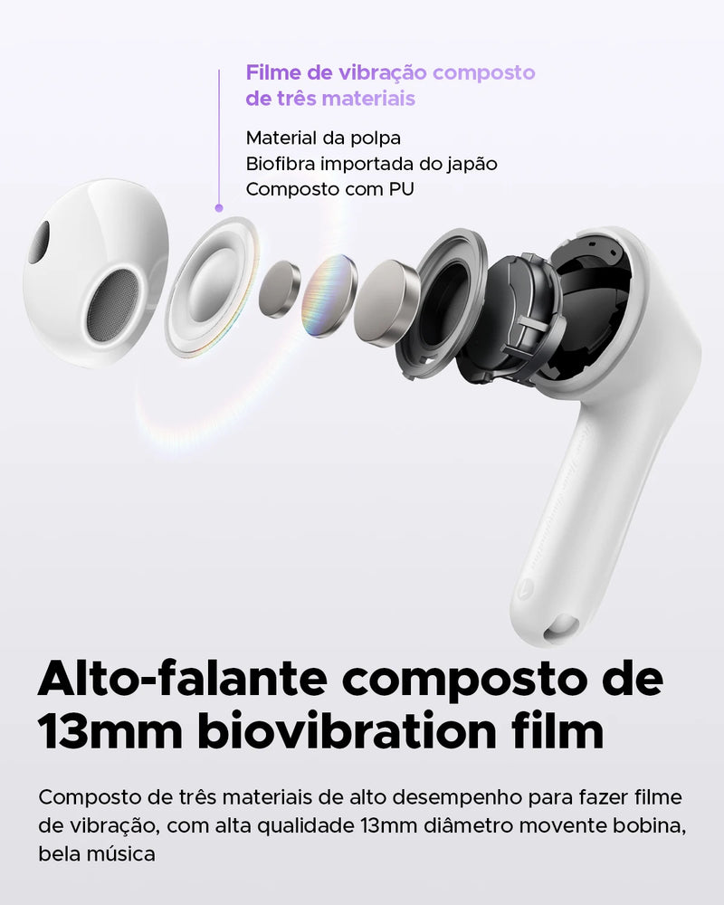 Fones de ouvido sem fio SoundPEATS Air5 Snapgragon Sound com aptx Adaptive Lossless e QCC3091, ANC Bluetooth V5.4 Fones de ouvido com 6 microfones