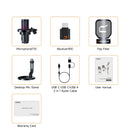 Microfone para jogos USB Comica Uni Pro com botão de cancelamento de ruído/RGB/balanço de ganho e microfone condensador para streaming de podcast