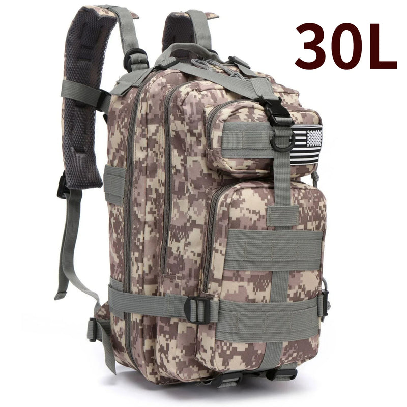 Mochila de nylon impermeável 30L/50L 1000D para caminhadas, pesca e caça, para atividades ao ar livre, esportes táticos, acampamento e caminhada