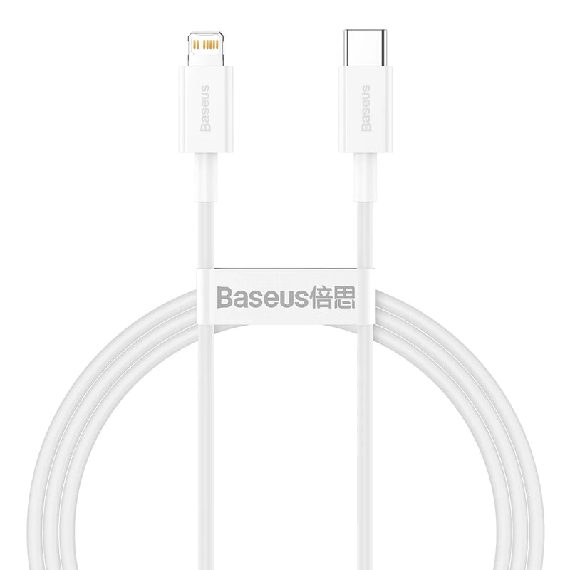 Cabo USB C Baseus Superior Series para Lightning 20 W PD para iPhone 14, 13, 12 Pro Max, cabo de carregamento rápido