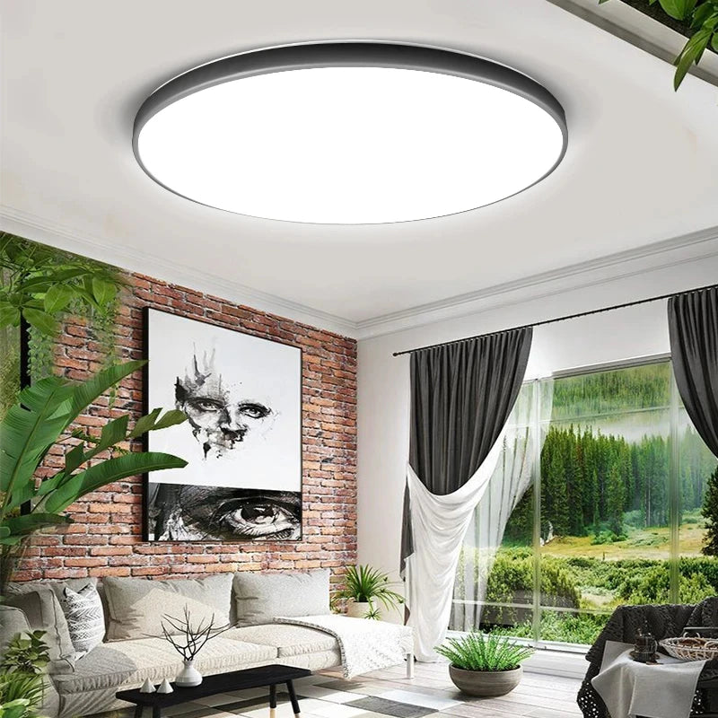 Luminária de teto LED 110V 220V à prova d'água, moderna, 20W/30W/40W/50W para sala de estar, quarto, banheiro e cozinha