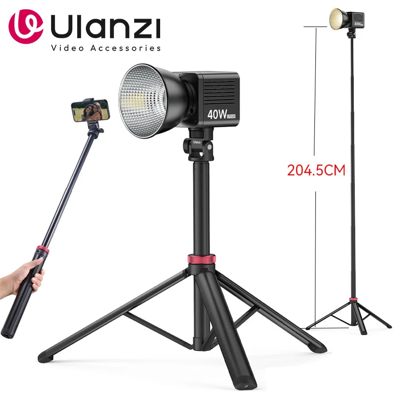 Ulanzi MT-79 2M Tripé Universal Portátil Suporte de Lâmpada de Liga de Alumínio LT028 Luz de Preenchimento Câmera Leve Câmera de Ação