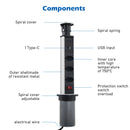 Filtro de Linha extensão com Tomada, universal, USB e Tipo C