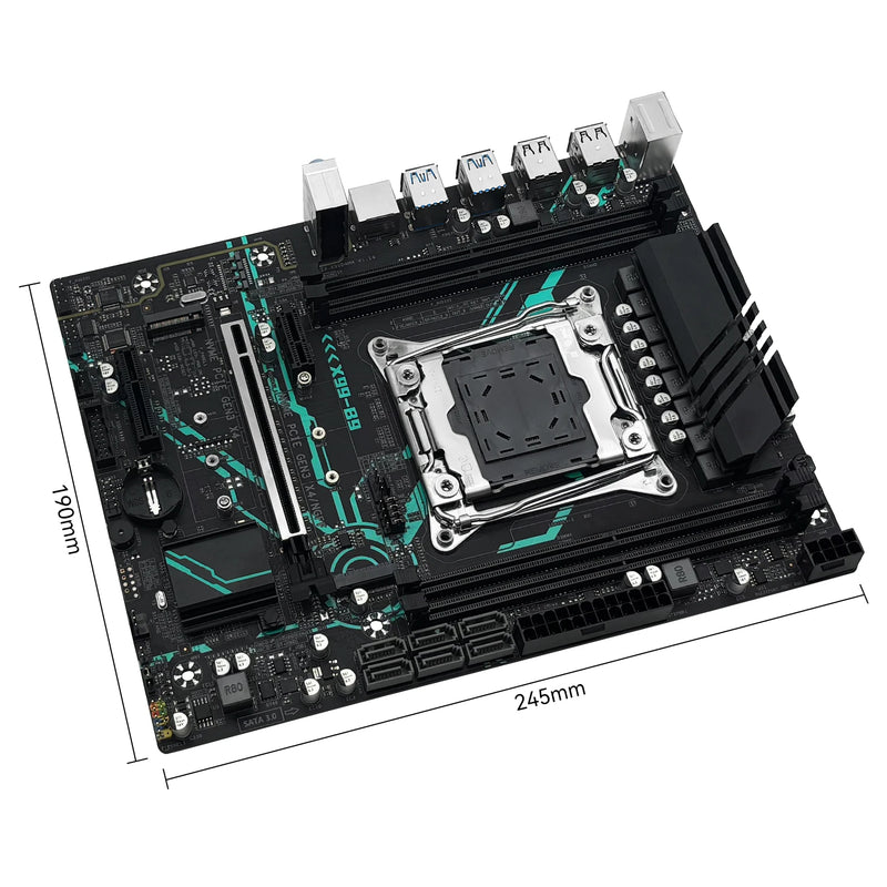 Placa-mãe MACHINIST X99 B9 LGA 2011-3 com slot M.2, suporte para chip X99 C612, memória DDR4, SATA 3.0, USB 3.0 e PCIe 16X.