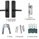 Fechadura elétrica de porta com impressão digital Bluetooth RAYKUBE F7 TT, versão com voz em português/inglês e alça maior