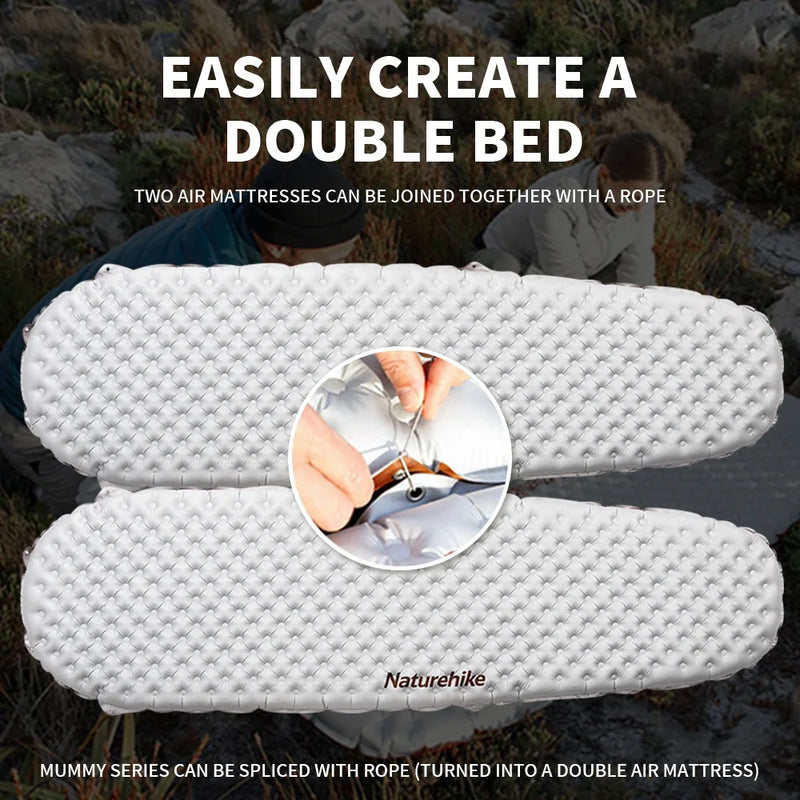 Colchão inflável Naturehike R 5.8 para áreas externas, barraca dobrável portátil, almofada única, ultraleve, para caminhadas, viagem e acampamento