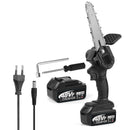 Motosserra elétrica sem fio de 21 V e 6 polegadas, bateria de lítio recarregável, motosserra elétrica para rachar madeira, ferramentas para trabalhar madeira com uma mão