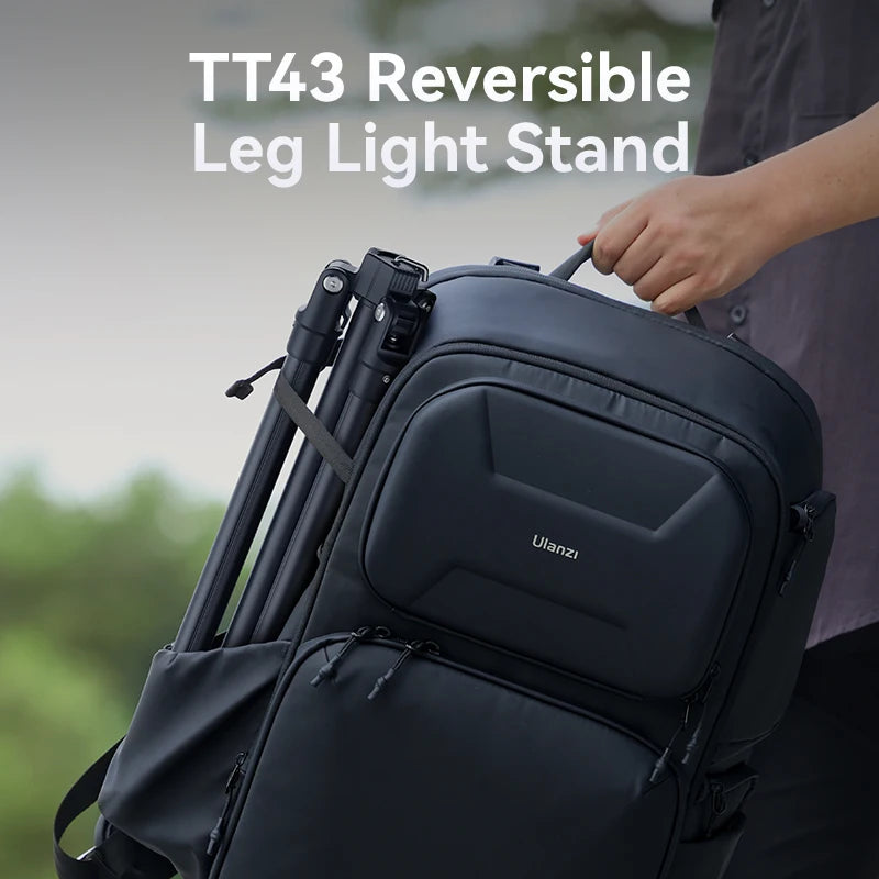 Ulanzi TT43 Tripé portátil ajustável, suporte reversível para luz de preenchimento, caixa macia, luz COB de 40 W com parafuso de 1/4''