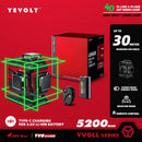 Nível a laser YEVOLT Green Beam, 4 planos, 16 linhas, autonivelante, 360 graus, 3D, que se ajusta ao solo, ferramentas de medição de ladrilhos horizontais e verticais