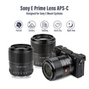 Lente Viltrox 23mm 33mm 56mm F1.4 25mm f1.7 com foco automático, lente prime de grande abertura para retratos, compatível com câmeras Sony com montagem E (APS-C).