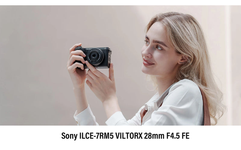 Lente de câmera VILTROX AF 28mm F4.5 com chip autofoco e moldura completa retrô fina para montagem Fujifilm X Sony E Nikon Z