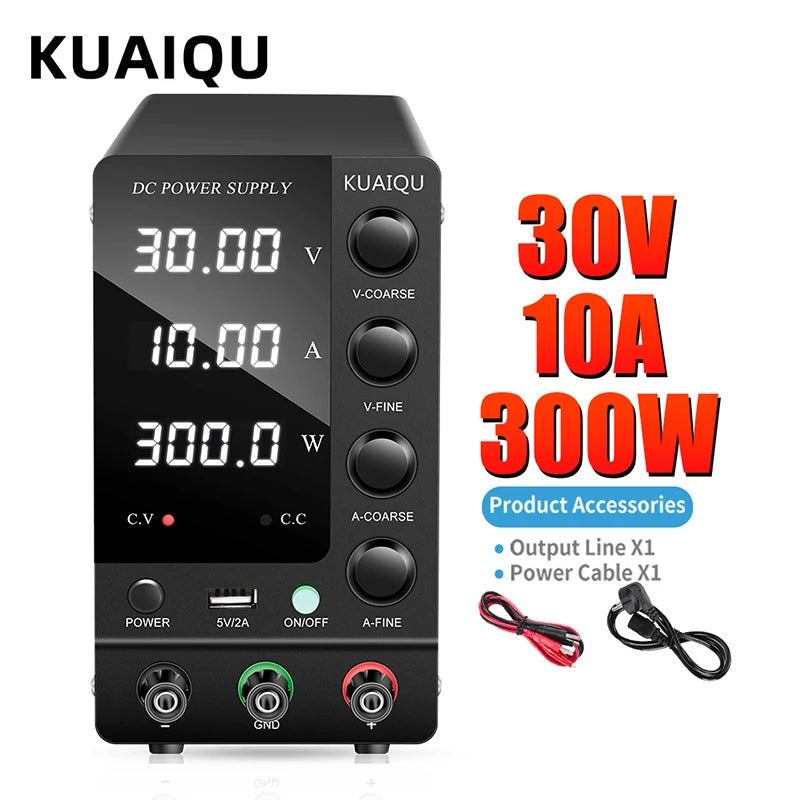Fonte de alimentação com display digital ajustável Mini fontes de alimentação de laboratório Regulador de tensão 60V 5A 120V 3A 32V 6A KUAIQU 30V 10A DC