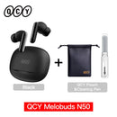 Fones de ouvido sem fio QCY Melobuds N50 ANC Bluetooth 5.4 com cancelamento de ruído ativo, 6 microfones, conexão multiponto para chamadas nítidas