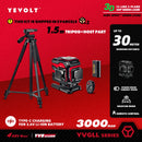 Nível a laser verde série YEVOLT YVGLL4XS, 3/4 planos, 12/16 linhas, autonivelante, 360 graus, 3D/4D, horizontal e vertical, 3,6 V, 3 Ah, ferramentas elétricas