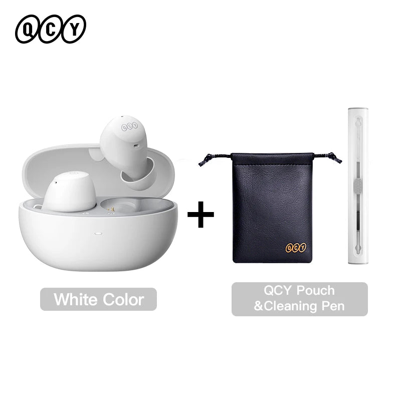 Fones de ouvido sem fio QCY HT07 ANC com cancelamento de ruído de 40 dB TWS, 6 microfones, chamada AI HD, Bluetooth 5.2, reprodução de 32 horas