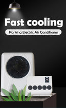 Sistema de ar condicionado elétrico split Treeligo para estacionamento, ideal para ônibus, vans, caminhões e outros veículos.