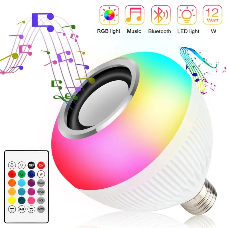 Alto-falante LED 12W Alto-falante Bluetooth com controle remoto Alto-falante LED Alto-falante Bluetooth com luz colorida
