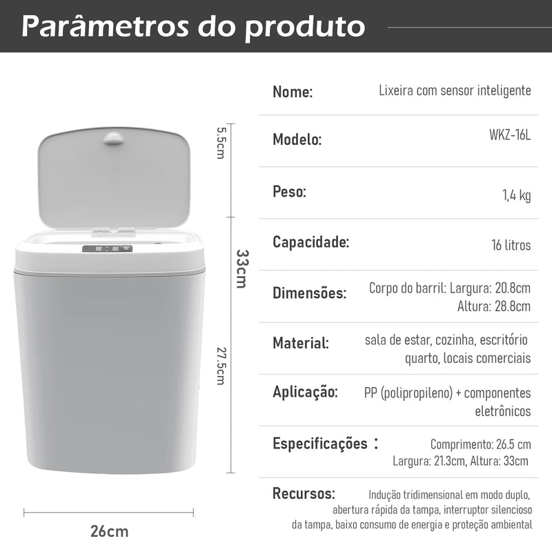 Lixeira de reciclagem automática com sensor/Lixeira de reciclagem automática com sensor, Lixeira de reciclagem inteligente, Lixeira de reciclagem automática para banheiro, Coibeu, Brasil