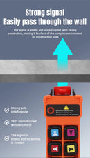 Controle remoto industrial à prova d'água e resistente à poeira para guindaste HENJEL H208 com interruptor de dupla velocidade e controle remoto sem fio de 12 V/24 V CC.