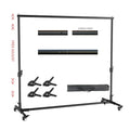Suporte de fundo para estúdio de fotografia e vídeo, sistema de suporte de fundo telescópico ajustável com bolsa de transporte, 2,6 x 3 m/8,5 x 10 pés