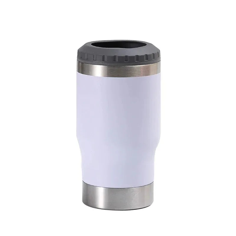 Copo Térmico 400ml ou suporte para cerveja de lata ou garrafa em aço inoxidável - 5x1 (Copo térmico / Latinha 350ml / Lata Alta 400mL / Barrigudinha / Long Neck e Com Abridor de Garrafa)