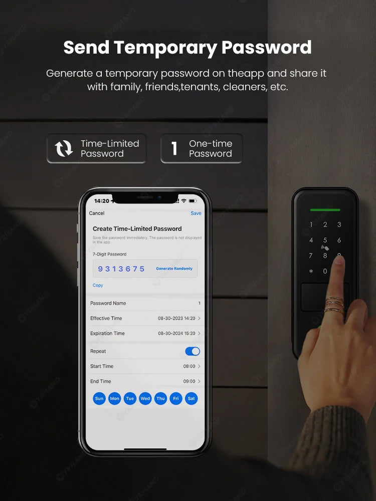 Fechadura eletrônica inteligente à prova d'água com impressão digital e Wi-Fi para porta, fechadura digital do Brasil, fechadura inteligente de aro para casa Tuya