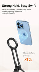 Ulanzi MA30 Tripé para celular com mosquetão, suporte magnético de dupla face para vídeo, luz, vlog, transmissão ao vivo, viagens ao ar livre